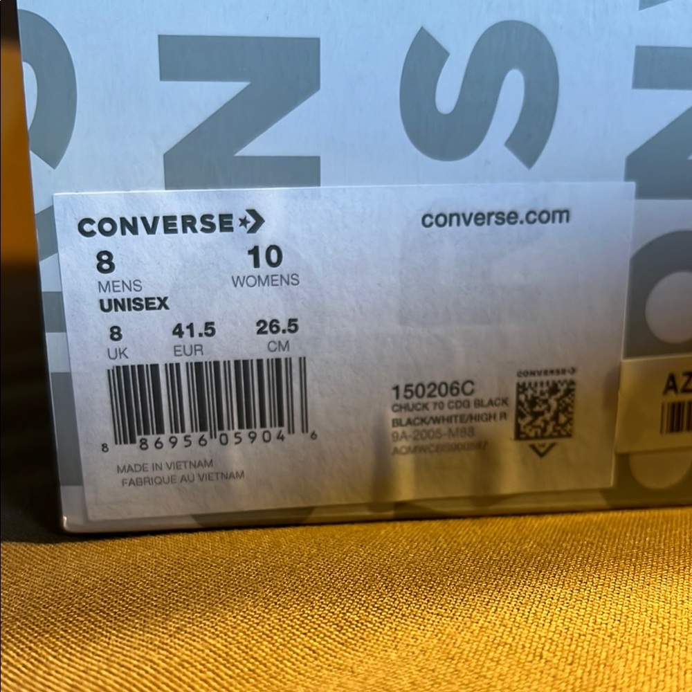 Converse x Comme des Garçons Black Sneakers size 8/m 10/w - Picture 4 of 4
